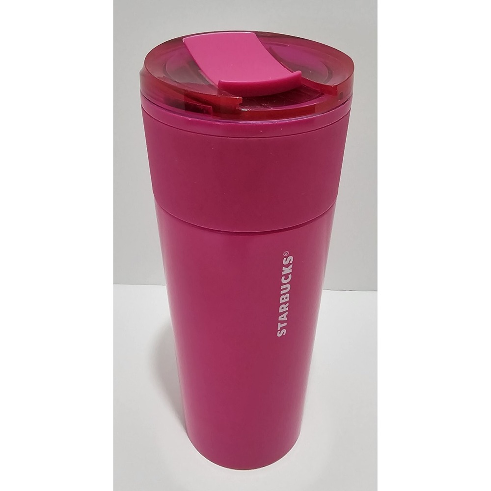Starbucks Pink Drink Cup With Lid 8"H 3"D